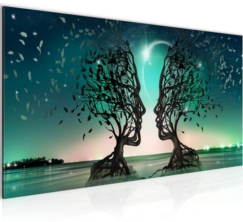 Runa Art Quadri Moderni Amanti 1 Pezzo L'immagine Tela Non Tessuta Soggiorno Corridoio Albero astratto Turchese 044812a