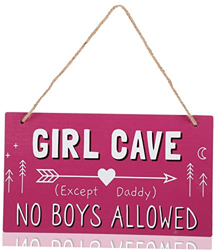 Amosfun Wooden Wall Sign Girl Decor Year Old Door Sign Bedroom Wall Art Decorations for Girls