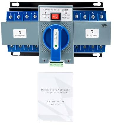 Shiyinge 63A 4P 220V Notstrom Umschalter Lastumschalter Power Automatischer Transferschalter Manual Doppeltransferschalter Leistungsschalter Notstromumschalter FüR Home Häuser öFfentlichen PläTze