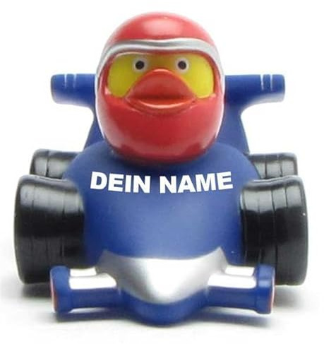 DUCKSHOP Badeenten - personalisierbar (Blue Race Duck)