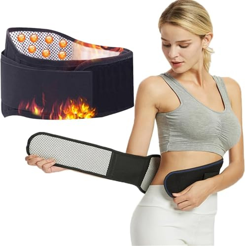 HPONEZJ Chauffe-dos auto-chauffant - Ceinture de soutien dorsal magnétique avec support en métal - Ceinture chauffante thermique pour les maux de dos - Pour homme et femme - Taille L