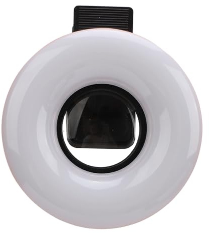 Makroobjektiv, 15-facher Zoom, Dimmbares Makroobjektiv mit LED-Fülllicht, 3 Lichtmodi, 5 Helligkeitsstufen, USB, 200 MAh, Telefon-Makroobjektiv mit Clip für die Fotografie von