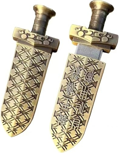 Metal USB Flash Drive Weapon Shape Ancient Chinese Bronze Fish Intestines Sword Pen Drive Creative Gift Memory Stick (Bronze Sword 32GB)