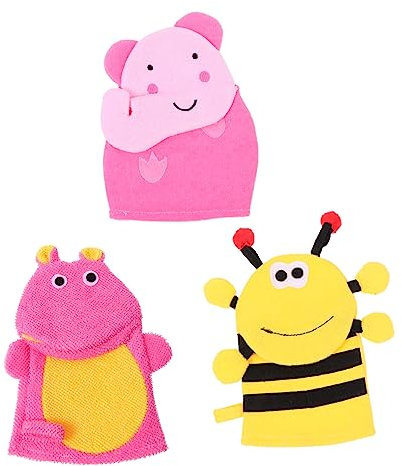 Baluue 3stücke Mädchen-badehandschuhe Mit Tiermotiven Lustige Weiche Für Mädchen Und Kleinkinder Für Sanftes Baden Und Hautpflege Für Weihnachten Shower