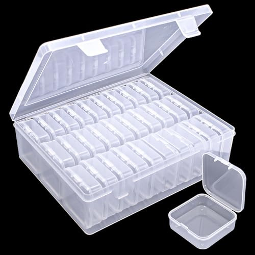 WYYFXY® 30 Stück Klein Aufbewahrungsbox 5,5 × 5,5 × 2 cm Kleine Box Quadratisch Mini Storage Box diamond painting Aufbewahrungsbox Kleinteile für Kleinteile Perlen Ringe Ohrringe Samen