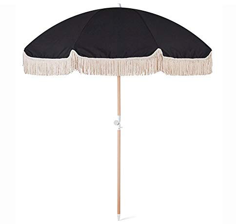 Parasol de Jardin, Parasol de Plage à Pompon avec Fonction d'inclinaison et ancrage pour Sable, Parasol d'extérieur Pliable et Portable avec Protection UV, Facile à Transporter, no