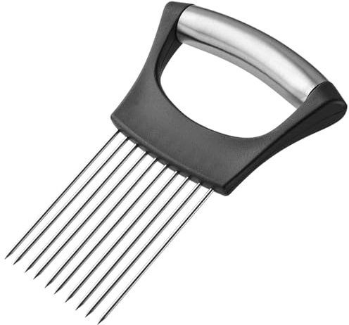 Henyall Onion Holder for Slicing – Professional Stainless Steel Food Slicer & Kitchen Assistant Tool for Onion, Potato, Tomato, Lemon, Avocado, Meat, Eggs – Secure Chopping & Grating Gadget (1 PC