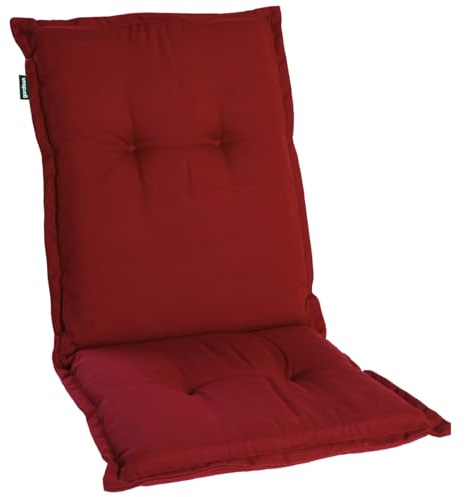 Homeoutfit24 Gartenstuhlauflagen Niedriglehner, 1er Set, Rot | Extra Dick 8 cm, Oeko-TEX, UV-beständig, Made in EU, Outdoor Auflagen für Gartenstühle