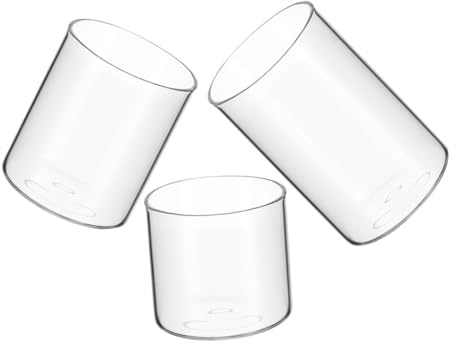TOYANDONA Lot de 3 Bougeoirs Votifs en Verre Élégants pour Bougies Chauffe-Plat, Tasse à Bougie Vide, Style Moderne et Rustique, pour Occasions Spéciales et Mariages