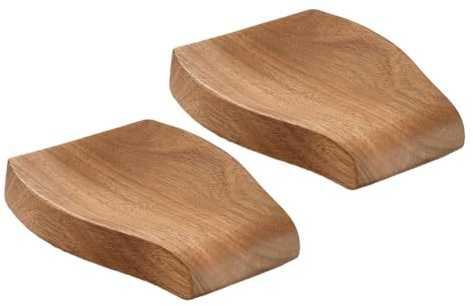 Gettimore Lot de 2 repose-cuillères en bois, grand porte-ustensiles pour comptoir de cuisine, matériau en bois durable, facile à nettoyer et à organiser pendant la cuisine ou la pâtisserie