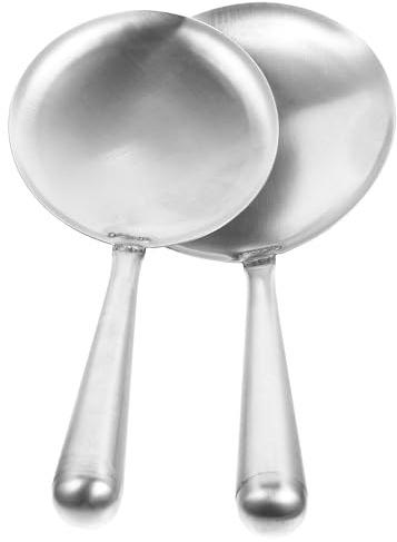 SHINEOFI Cuillères à Tofu Sûres Aliments Lot de 2 en Acier Inoxydable Résistantes à la Chaleur Design Monobloc Pratique Cuisine Maison