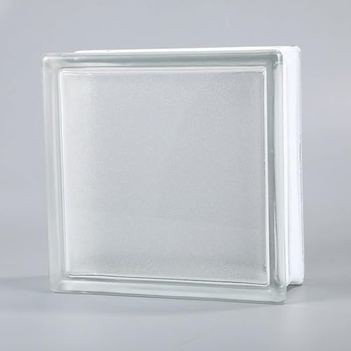 Square Hollow Glass Block Privacy Divider, Clear Glass Brick for Windows, Art Studio, Floor, Wall, Basement, Office - 6 Pack