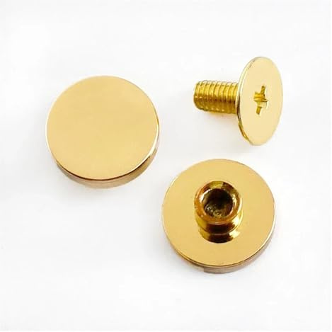 10/20 piezas 10/15mm tornillo redondo remache de Metal clavo Stud(LightGold,10mm-10Pcs)