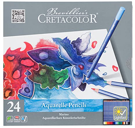 Cretacolor Marino Aquarellstift, 24 Farben sort., Metalletui