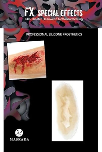Maskada SFX Make up Platzwunde Wunden schminken Halloween Silikon Teil E04