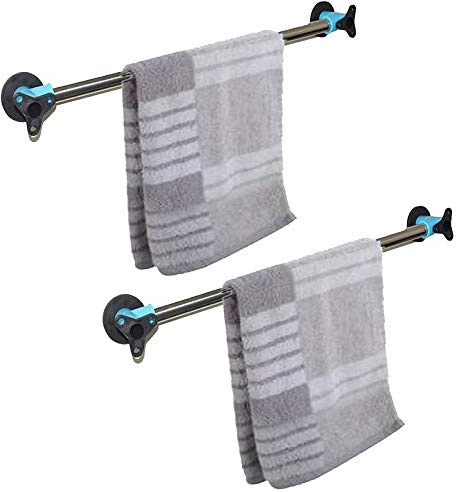 Pmsanzay 18-Inches Magnetic Towel Bar Towel Rack Dish Towel Holder Dish Cloth Hook Hanger Storage for Refrigerator,Stove,Oven,Dishwasher,Kitchen Sink,Washing Machine for Hand, Dish, Tea Towels - 2/PK