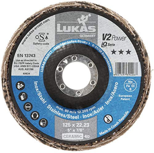 LUKAS - 5 dischi lamellari V2 Power, Ø 230 mm, grana 40