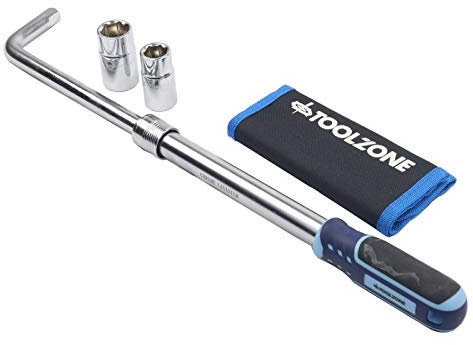 Toolzone Extendable Tyre Wrench 1/2 Drive Includes Pouch & 4 Socket Sizes 17,19,21 & 23mm Wheel Brace
