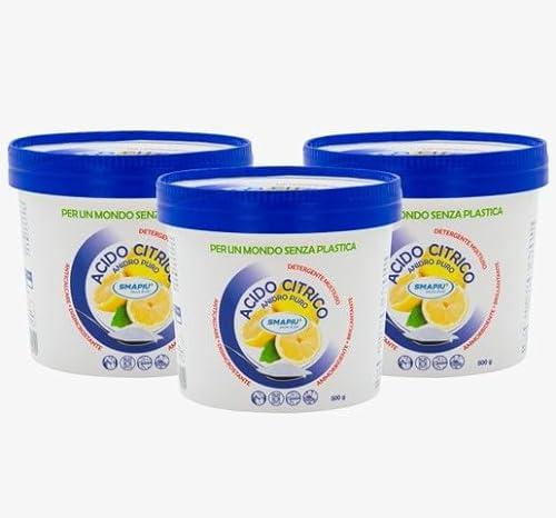 Acido Citrico Puro - Detergente Multiuso 100% di origine naturale 1,5kg (3x500g)