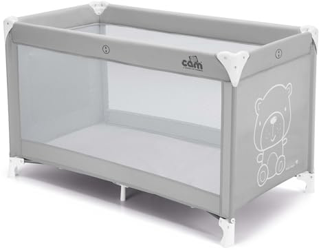 Baby Reisebett Sonno | für 0-36 Monate | Teddy Grau | Kinderreisebett inklusive Transporttasche