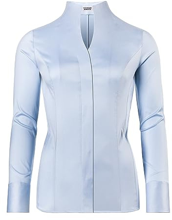 Vincenzo Boretti Blus, smal passform/midja, stretch, bägarkrage – lätt att stryka, 1 isblå, 34