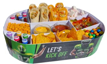 JaWro Snackstadion grün fertig AUFGEBAUT Snack-Stadion Snackschalen Football Partystadion Geburtstag Football Snackstadium