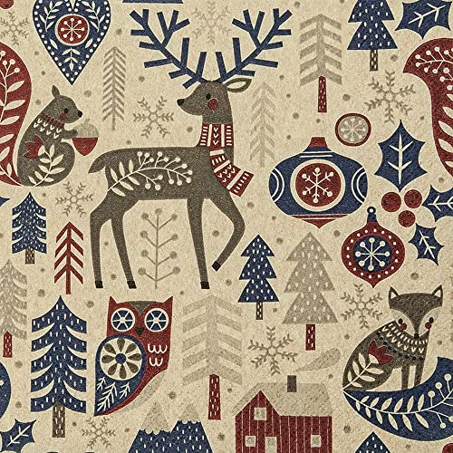20 Servietten Eco Line nachhaltig aus 100% Recycling-Papier Skandinavischer Wald | Weihnachten | Winter | Hirsch | Eule | Tischdeko 33x33cm
