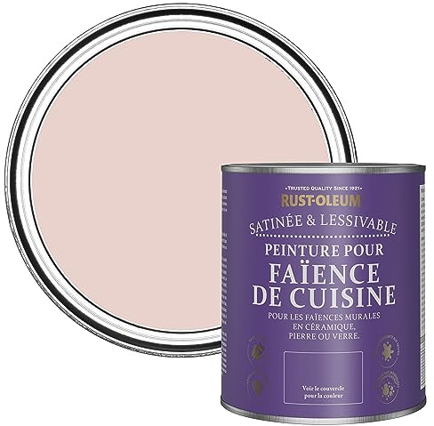 Rust-Oleum Pink water resistant Kitchen Tile Paint in Satin Finish - Pink Champagne 750ml