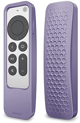 Fintie 2-in-1 Protective Case for 2021 2022 Apple TV Siri Remote - Lightweight Anti Slip Shockproof Cover for Apple TV 4K / HD Siri Remote Controller (2nd Gen / 3rd Gen),LilacPurple