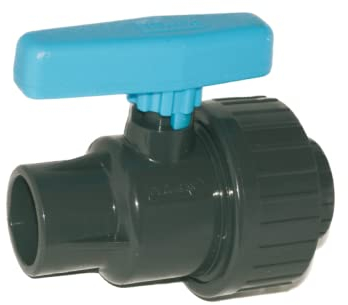 LionFlex PVC Kugelhahn Uniblock | Klebemuffe x Klebemuffe| Pool Schwimmbad Schwimmbecken Teich (DN 50 mm)