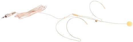 SOLUSTRE Headset Mikrofon Gesangsmikrofon Kondensatormikrofon Kabelgebunden Leicht Flexibel Am Kopf Befestigt für Gesangsunterricht Vorlesungen Bühnenauftritte Sprachverstärker Beige