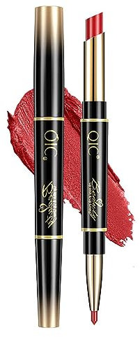 Lipliner Lipstick De Doble Cabeza Lipliner 2 En 1 Mate Mate Superficie Impermeal Al Agua, No Se Desvanece, No LáPiz Labial Taza De Larga DuracióN Labial Color Maquillaje LíQuido