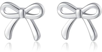 SLUYNZ Solid 925 Sterling Silber Schleifen Ohrstecker Ohrringe für Damen Mädchen Kleine Ohrringe Bogen Ohrstecker