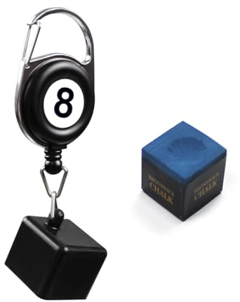 PolyMath Snooker Kreidehalter Stift Tisch Kreide Magnetische Pool Cue Kreidehalter Edelstahl Billard Kreidehalter Kreidetasche PU Beutel Tasche für Cue Sport Zubehör Billard Zubehör(schwarz)