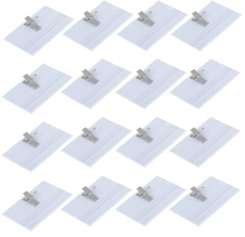 ZKHSEOU 20 Stück Namensschilder, Namensschilder mit Clip und Pin für Visitenkarten, Ausweise, Schule, Event, Büro, Hotel-Namensschilder (54 x 90 mm)