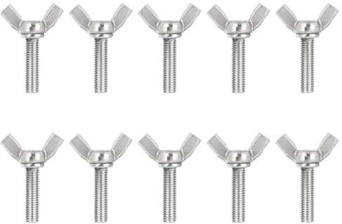 Tuercas de mariposa M4 x 10 mm, pernos de mariposa de acero inoxidable 304, tornillos resistentes para herramientas de bricolaje, paquete de 10