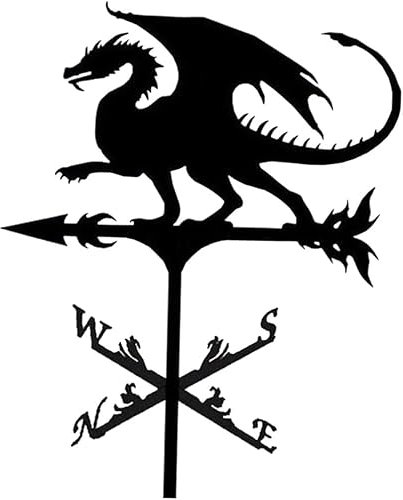 LaYiQimn Wetterfahne Kreative Drachen-Wetterfahne, Klassische, langlebige Windfahne, Dekoration, Wetterfahne, Outdoor, Bauernhaus, Garten, Terrasse, Hof, Dach, Ornament, Wetterfahnen