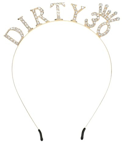 COMNICO Couronne d'anniversaire, 1 bandeau « Happy Birthday » - Décorations pour 30e anniversaire - Diadème doré rose - Cadeau d'anniversaire pour femme, one size, Alliage