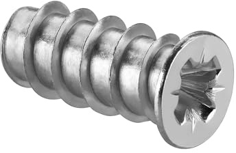 LIKERAINY Viti Euro in Acciaio 6,3 x 10,5 mm Varianta Vite di Collegamento con Filettatura Completa per Mobili Diametro Foro 5 mm Vite di Fissaggio per Legno Guide per Cassetti Estraibili 100 Pezzi