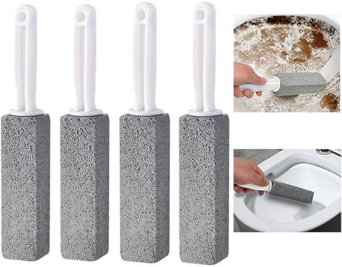 katmerio 4 Stück Toilette Reinigungsstein Mit Griff, Cleaning Block Wc, Wc Reinigungsstein, Bimsstein Reinigungsbürste Für Badezimmer, Toiletten, Küchen, Schwimmbäder Tiefe Flecken