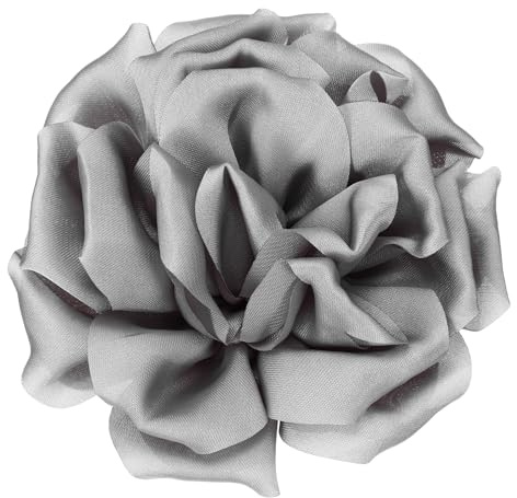 PATIKIL Seiden-Satin-Blumenbrosche Pin Große Pfingstrosen-Blumen-Reversnadel für Frauen Hochzeit Party Geburtstag Tanz Bankett Kleid Hut Tasche Dekoration, Burgund