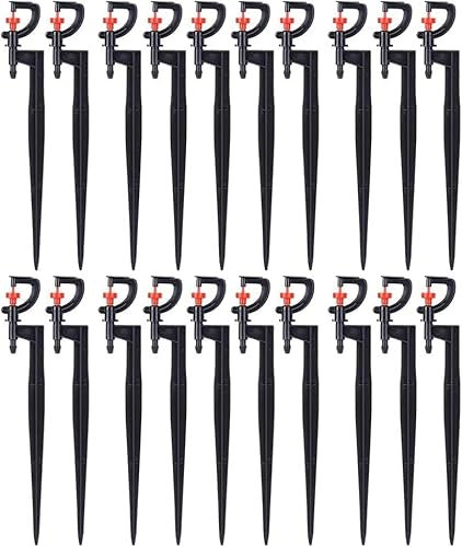 Wzzy Gurden 40 Stück Gartenbewässerungsregner G-Typ, 360 Grad drehbar, Sprinkler Kunststoff Sprühdüse Bewässerungsdüse Zubehör für Stadien Innenhöfe(20cm)