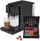 Tchibo Qbo MILK MASTER Premium Kapselmaschine inkl. 30 recyclebare Qbo Kapseln für Cappuccino, Espresso, Caffè Crema, Milchschaum auf Knopfdruck mit abnehmbarem Milchtank 300ml, Velvet Black