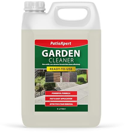 PatioXpert - Garden Cleaner 5L - Powerful Outdoor Cleaner | Removes Green Algae, Mould, Black Spots, Dirt & Grime | Fast-Acting Patio & Driveway Reviver for Stone, Brick, Concrete & Decking
