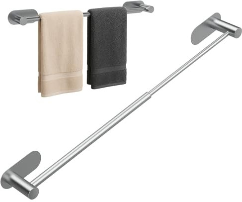 Alyvisun Porta Asciugamani da Bagno Adesivo in Acciaio Inox, Estensibile da 37 cm a 57,5 cm, Porta Asciugamani da Parete per Cucina e Bagno, Portasciugamani Adesivo