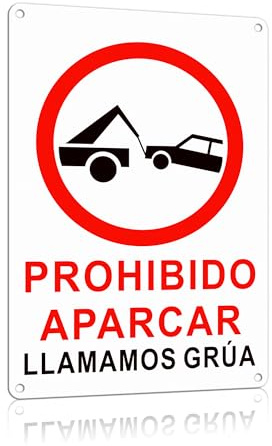 TAKULA Cartel Prohibido Aparcar 30x20 cm Metal Reflectante 1 Unidad | Aluminio resistente agua y sol, reflectante alta visibilidad. Perfecto para calles, garajes y zonas de carga. Fácil montaje