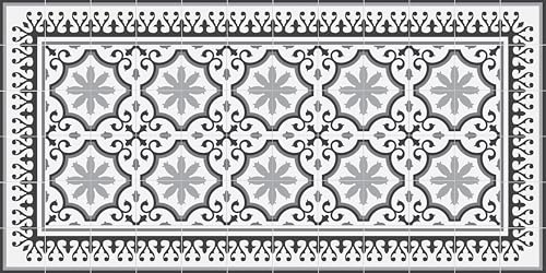 VINILIKO Design | Alfombra Vinílica Parisian 50x100 cm - Antideslizante, Impermeable, Lavable - Varios Tamaños - Estilo hidraúlico - Alfombra Vinilo Salón, Cocina