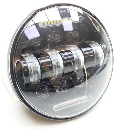 Fari Moto Faro Universale da 5,75 Pollici DRL per Iron 1200 883 per Street per Softail per Dyna Proiettore Faro Rotondo A LED per Moto Faro Anteriore