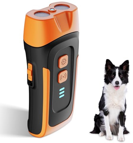 Antibell für Hunde,40 Fuß Antibell Ultraschall Gerät, 2 Modi Anti Bell Gerät Hunde mit Stroboskop Taschenlampe, wasserdicht Anti Bell Gerät Hunde,Geeignet für kleine, mittelgroße und große Hunde.