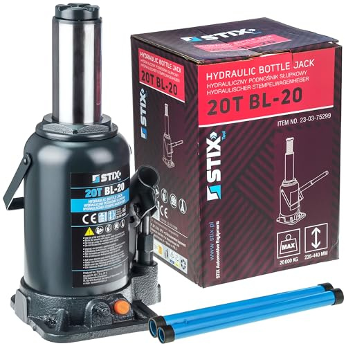 STIX Flaschenwagenheber BL-20 20 T hydraulisch 235-460 mm | Tragkraft 20 Tonnen, Kompakte Bauform, Für Werkstatt und Nutzfahrzeuge